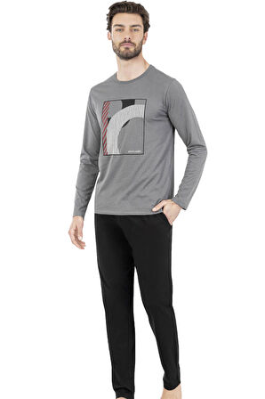 Pierre Cardin %100 Pamuklu Mevsimlik Baskılı Erkek Pijama Takım