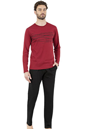 Erkek Pijama Takım, %100 Pamuklu, Cep Detaylıdır