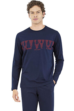 Erkek Uzunkol Mevsimlik Pijama Takım, %100 Pamuklu, Cep Detaylıdır