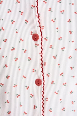 Kadın Düğmeli Mecsimlik Pijama Takım, %100 Pamuk
