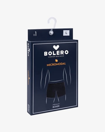 Erkek Lacivert Premium Micromodal Boxer, %90 micromodal ve %10 elastan