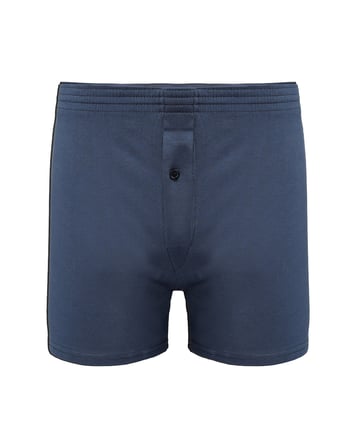 Erkek Lacivert %100 Pamuk Düğmeli Havlu Bel Boxer
