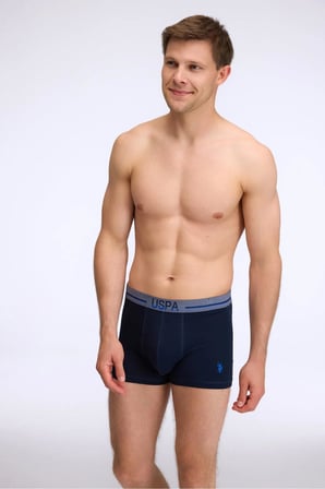 U.S. Polo Assn. 3'lü Modal Düz Renk Erkek Boxer, Likralı Erkek Boxer, %47 modal %47 pamuk, %6 elastan