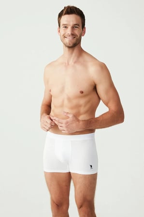 3'lü Erkek Modal Düz Renkli Boxer, %47 modal %47 pamuk %6 elastan