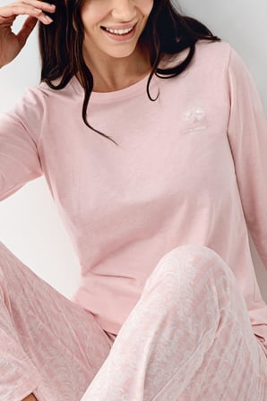 Kadın Mevsimlik Uzunkol Pijama Takım, %50 pamuk %50 modal