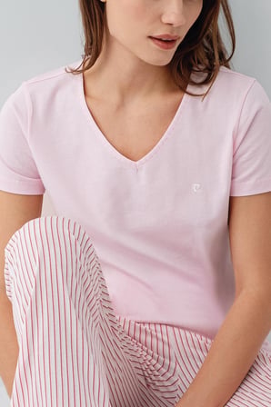 Kadın Yazlık Modal Pijama Takım - V Yaka, Kısakol, Cepli,  %50 Pamuk %50 Modal
