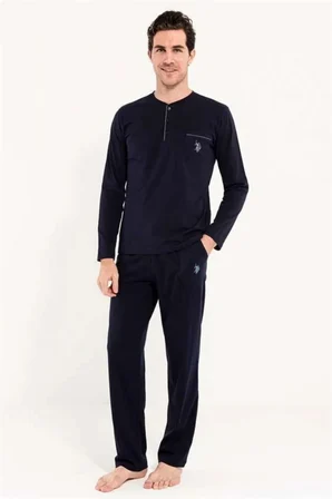U.S. Polo Assn. Erkek Pijama Set, Çeyizlik Ropdöşambır Set, Kutulu 5 Parça Pijama Set