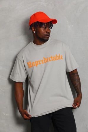Erkek Baskılı T-Shirt Kısa Kol Bisiklet Yaka Regular Fit Tişört - Gri
