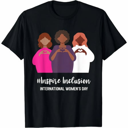 8 Mart Dünya Kadınlar Günü Baskılı Oversize Bisiklet Yaka T-shirt - Siyah
