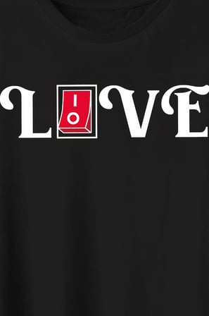 14 Şubat Sevgililer Günü Love Baskılı Oversize Bisiklet Yaka T-shirt - Siyah
