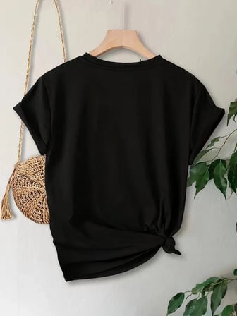 Anneler Günü Hediye Anne Temalı Baskılı Oversize Bisiklet Yaka T-shirt - Siyah