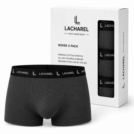 Erkek Likralı Pamuklu Nefes Alan Penye Boxer 3'lü Paket - Füme