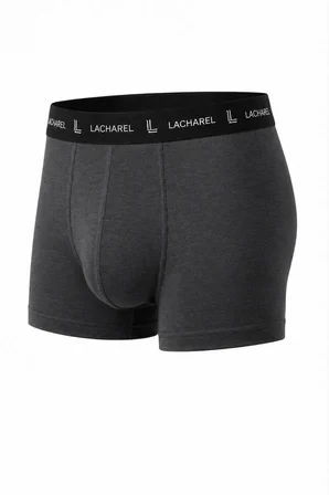 Erkek Likralı Pamuklu Nefes Alan Penye Boxer 3'lü Paket - Siyah - Gri - Füme