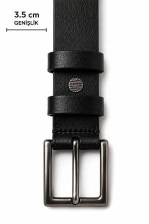 Erkek Hakiki Deri 3.5 cm Klasik Kemer Metal Tokalı Günlük ve Klasik Kullanım