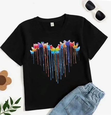 Baskılı T-Shirt - Siyah -