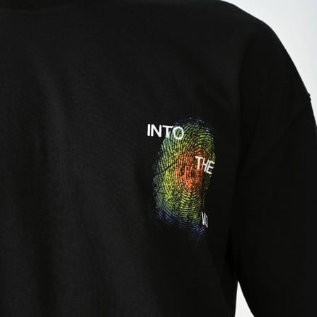 Erkek Kısa Kol Yazlık Tişört Bisiklet Yaka Baskılı Oversize T-Shirt - Siyah