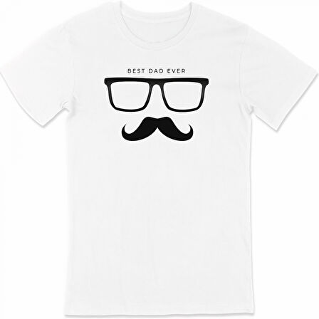 Babalar Günü Baskılı T-shirt - Beyaz