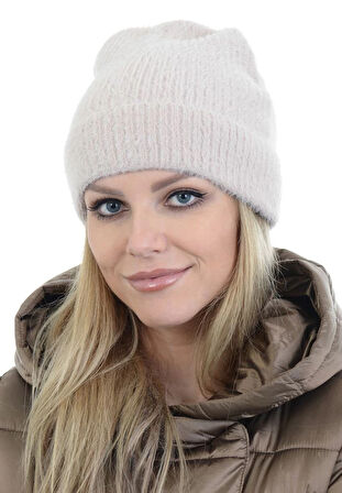 Tam Kalıp İnce Sakallı Triko Bere - Kırık Beyaz -VLMR