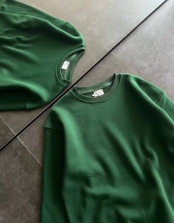 Kadın Kışlık Bisiklet Yaka Üç İplik Basic SweatShirt - Haki