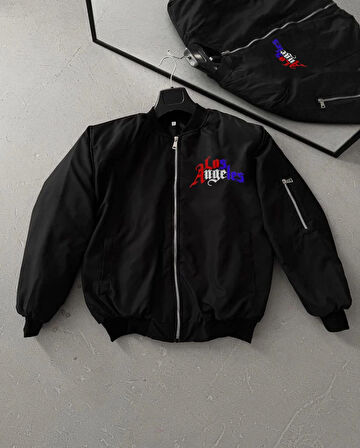 Los Angeles Siyah Bomber Mont -