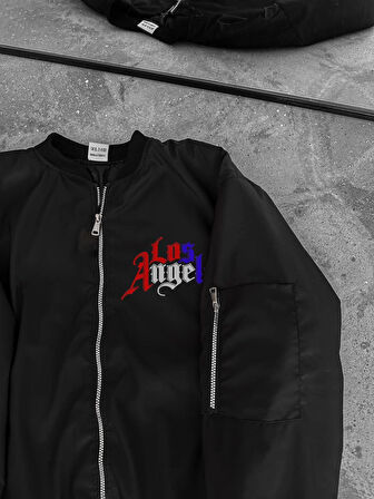Los Angeles Siyah Bomber Mont -