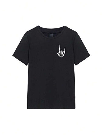 Erkek Baskılı Oversize T-shirt - Siyah