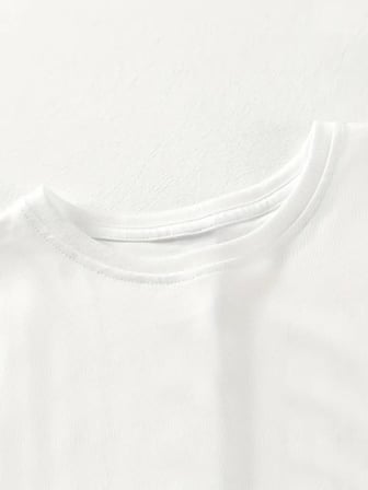 Kadın Gülücük Baskılı Tişört Kısa Kol Bisiklet Yaka Oversize T-Shirt - Beyaz
