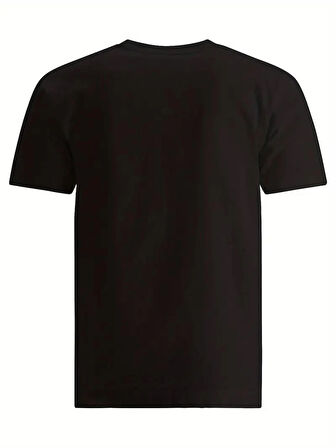 20/1 Penye Compack SPACEBALLS Erkek Baskılı Oversize Bisiklet Yaka Kısa Kol Yazlık T-shirt - Siyah