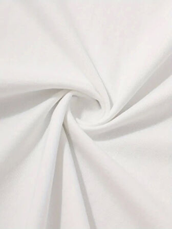 20/1 Penye Compack Sarj %1 Baskılı Oversize Bisiklet Yaka Kısa Kol Yazlık T-shirt - Beyaz