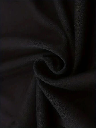 erkekler için Ön Arka Baskılı PERFECTLY günlük Kısa Kol tişört - Siyah