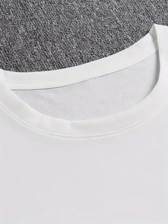 Erkek Baskılı Bisiklet Yaka Erkek T-shirt - Beyaz
