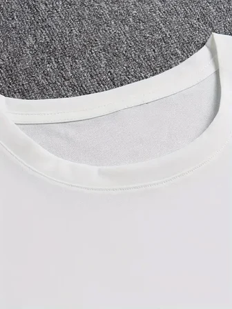 Erkek Baskılı Bisiklet Yaka Erkek T-shirt - Beyaz