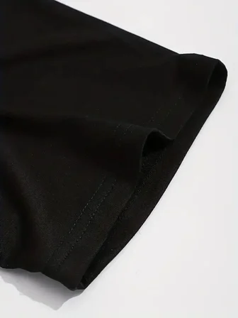 Erkek Baskılı Tişört Kısa Kol Bisiklet Yaka Regular fit Rahat kalıp T-Shirt - Siyah