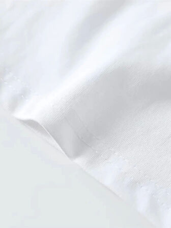 Güneş Gözlüğü Grafikli Karikatür Tavşan Oversize Kısa Kollu Tişört Çift Tişört, İlkbahar Ve Yaz - Beyaz