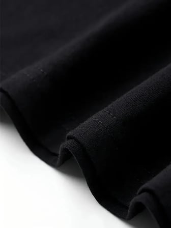 Kadın T-Shirt Bisiklet Yaka Kısa kol Baskılı Tişört - Siyah