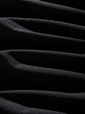 Erkek Dağ Grafikli Tişört, Yaz için Büyük Beden Rahat T-shirt - Siyah