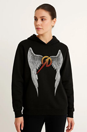 Metallica İki İplik Kapüşonlu Ön ve Arka Baskılı hoodie - Siyah