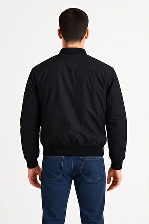 Erkek Bomber Mont Ceket - Siyah