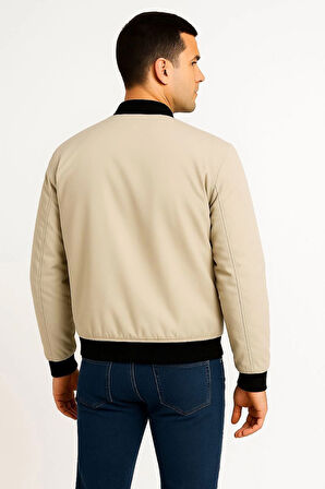 Erkek Bomber Mont Ceket - Bej