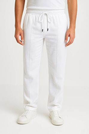 Erkek Keten Pantolon - Beyaz