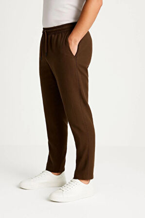 Erkek Keten Pantolon - Kahverengi