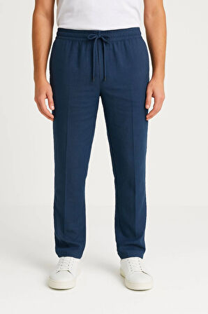 Erkek Keten Pantolon -  Lacivert