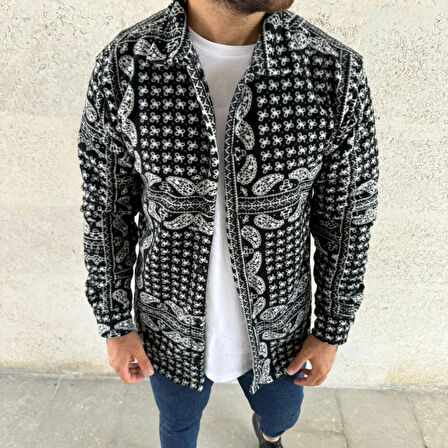 Erkek Polar Fermuarlı Sweatshirt - Kapüşonsuz, Cepli, Yumuşak Dokulu, Oversize Rahat Kalıp, Kışlık Sıcak Tutan Fermuarlı Üst - Siyah