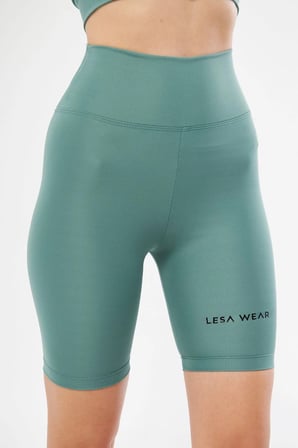 Yüksek Bel Biker Sporcu Şort - Mint Yeşili