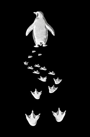 Erkek Nihilist Penguen Temalı Oversize Kapüşonlu Sweatshirt - Siyah