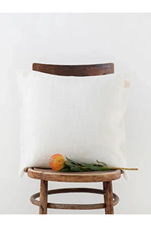 Beyaz Keten Yastık Kılıfı 40x40 cm