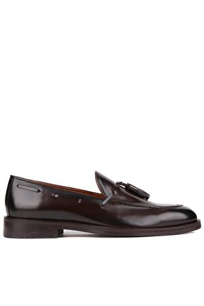 Shoetyle - Kahverengi Açma Deri Püsküllü Erkek Klasik Ayakkabı 250-7951