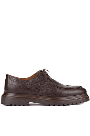Shoetyle - Kahverengi Deri Bağcıklı Erkek Günlük Ayakkabı 250-1617