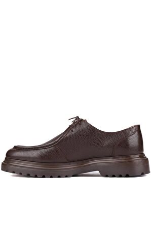 Shoetyle - Kahverengi Deri Bağcıklı Erkek Günlük Ayakkabı 250-1617