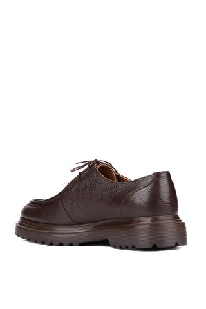 Shoetyle - Kahverengi Deri Bağcıklı Erkek Günlük Ayakkabı 250-1617